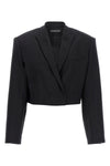 cropped single-breasted stretch wool blazer