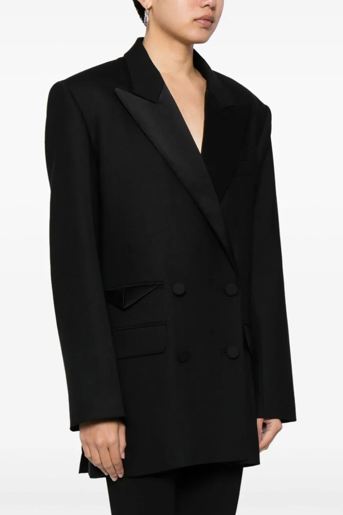 DAVID KOMA 8 tailored tuxedo double-breasted stretch wool blazer