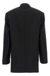 tailored tuxedo double-breasted stretch wool blazer