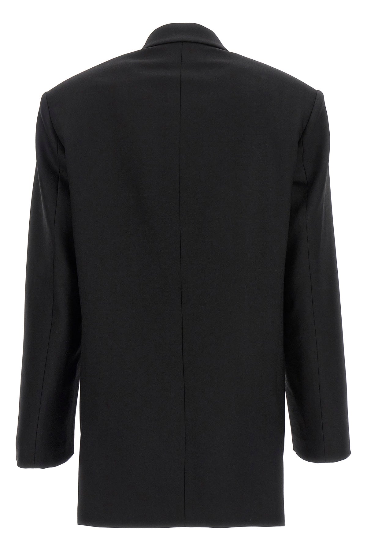 tailored tuxedo double-breasted stretch wool blazer
