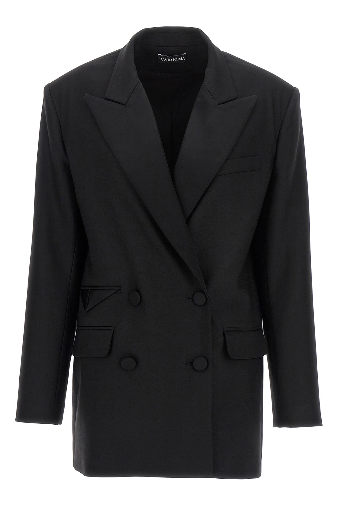 DAVID KOMA 8 tailored tuxedo double-breasted stretch wool blazer