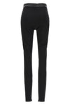 napa leather leggings in leather and stretch fabric