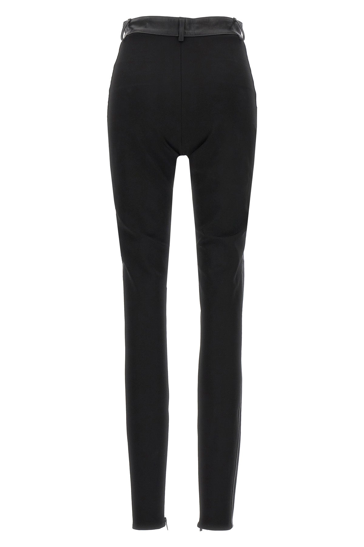 napa leather leggings in leather and stretch fabric