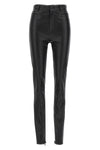 napa leather leggings in leather and stretch fabric