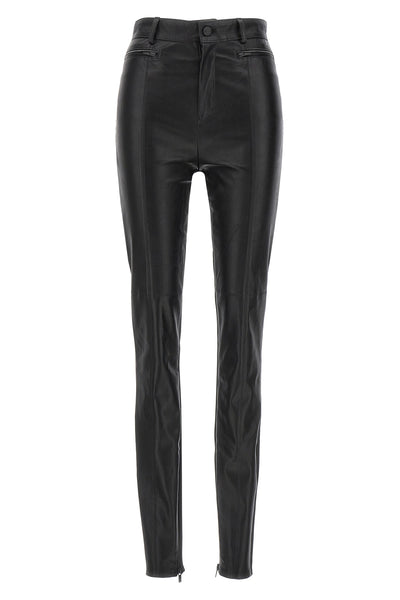 napa leather leggings in leather and stretch fabric