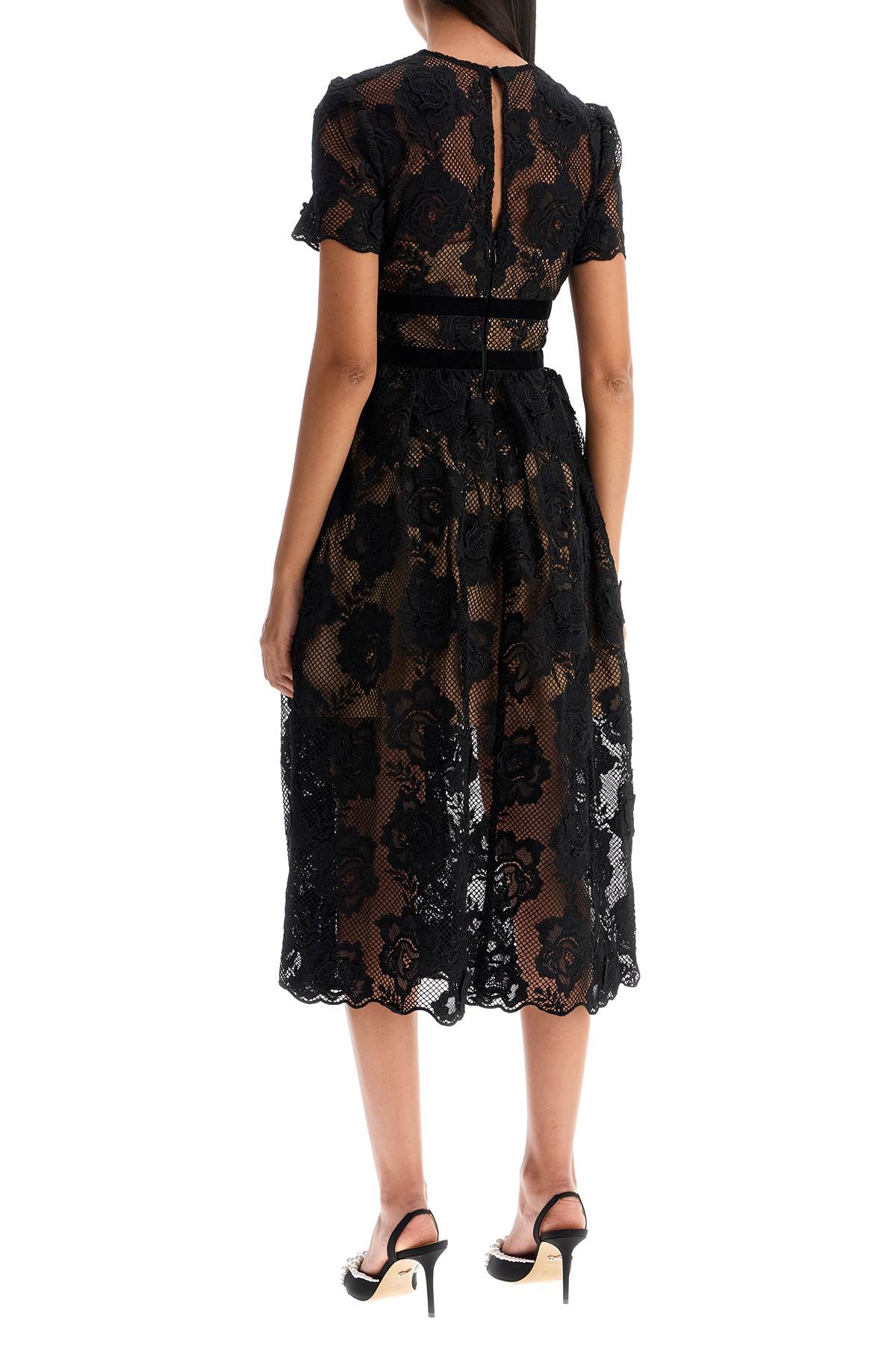 midi lace dress with bows