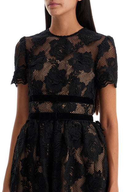 midi lace dress with bows