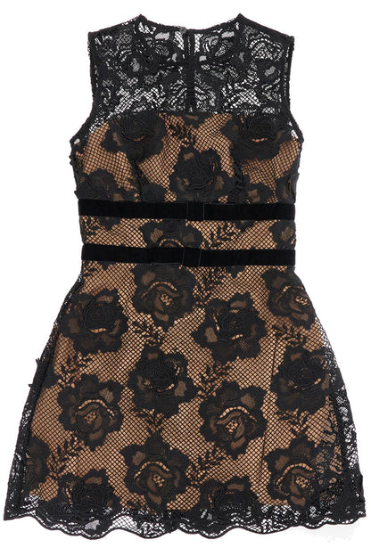 lace mini dress with bows