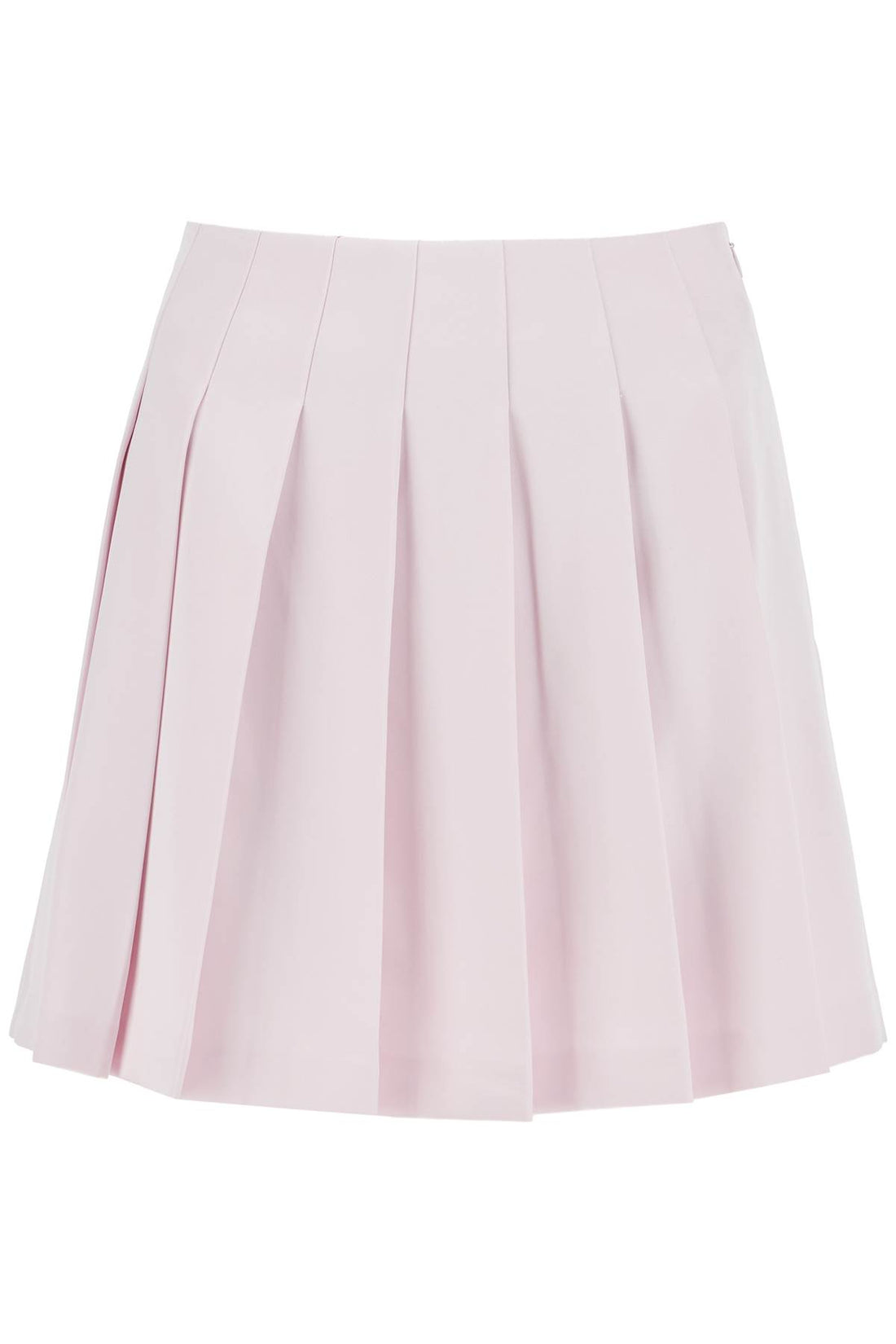 pleated satin mini skirt