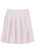 pleated satin mini skirt