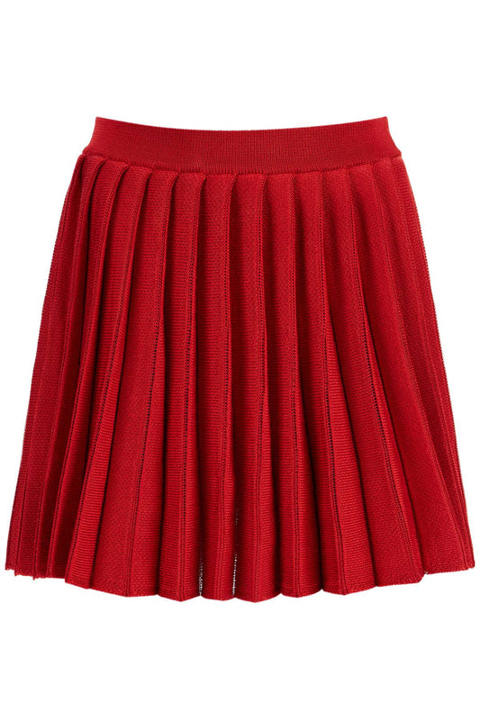 pleated knit mini skirt