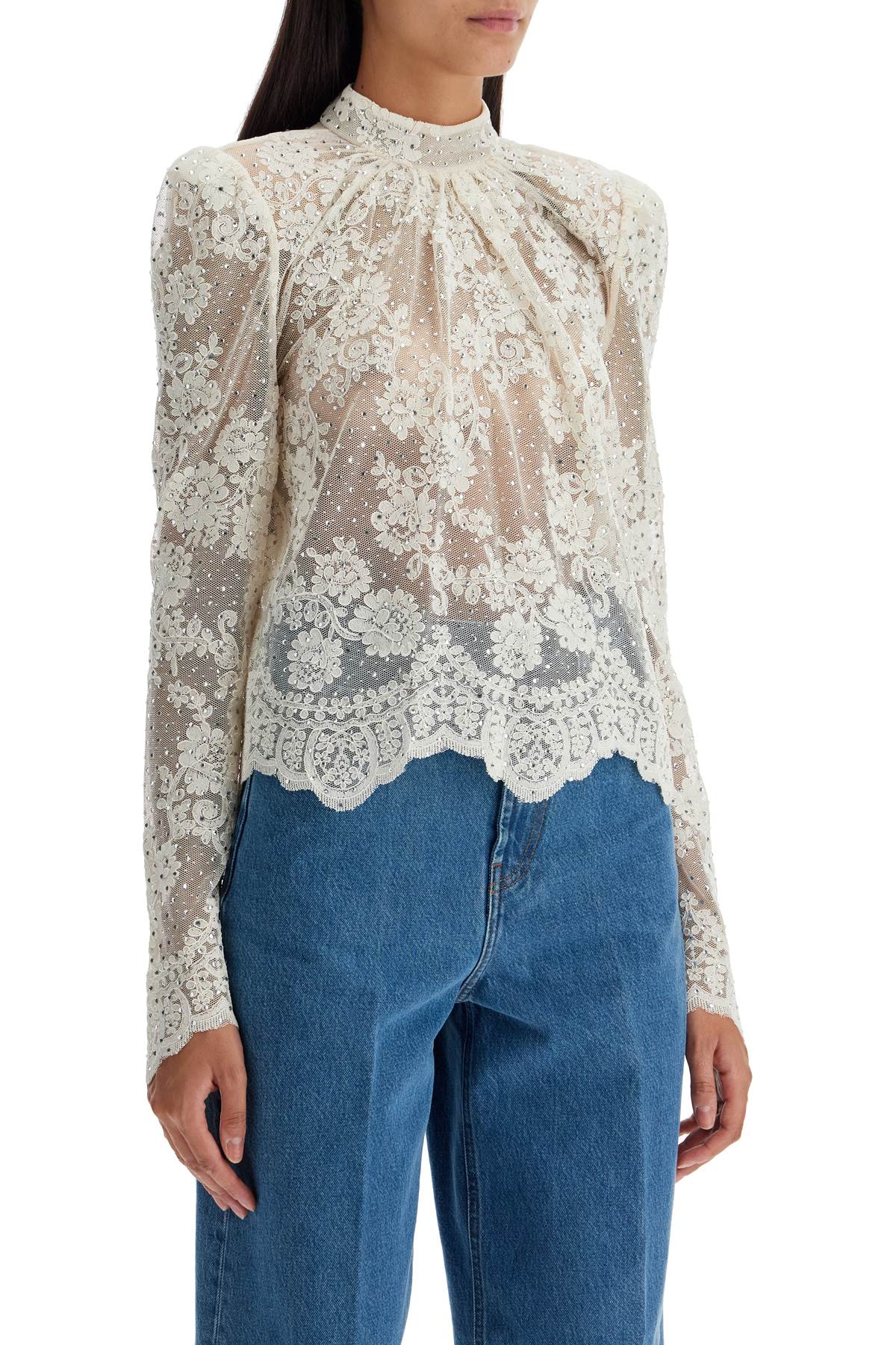 lace top with rhinest