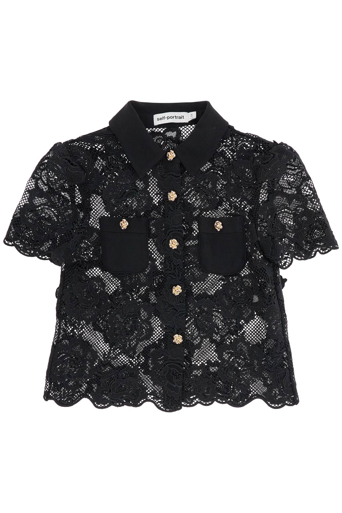 lace top with buttons.