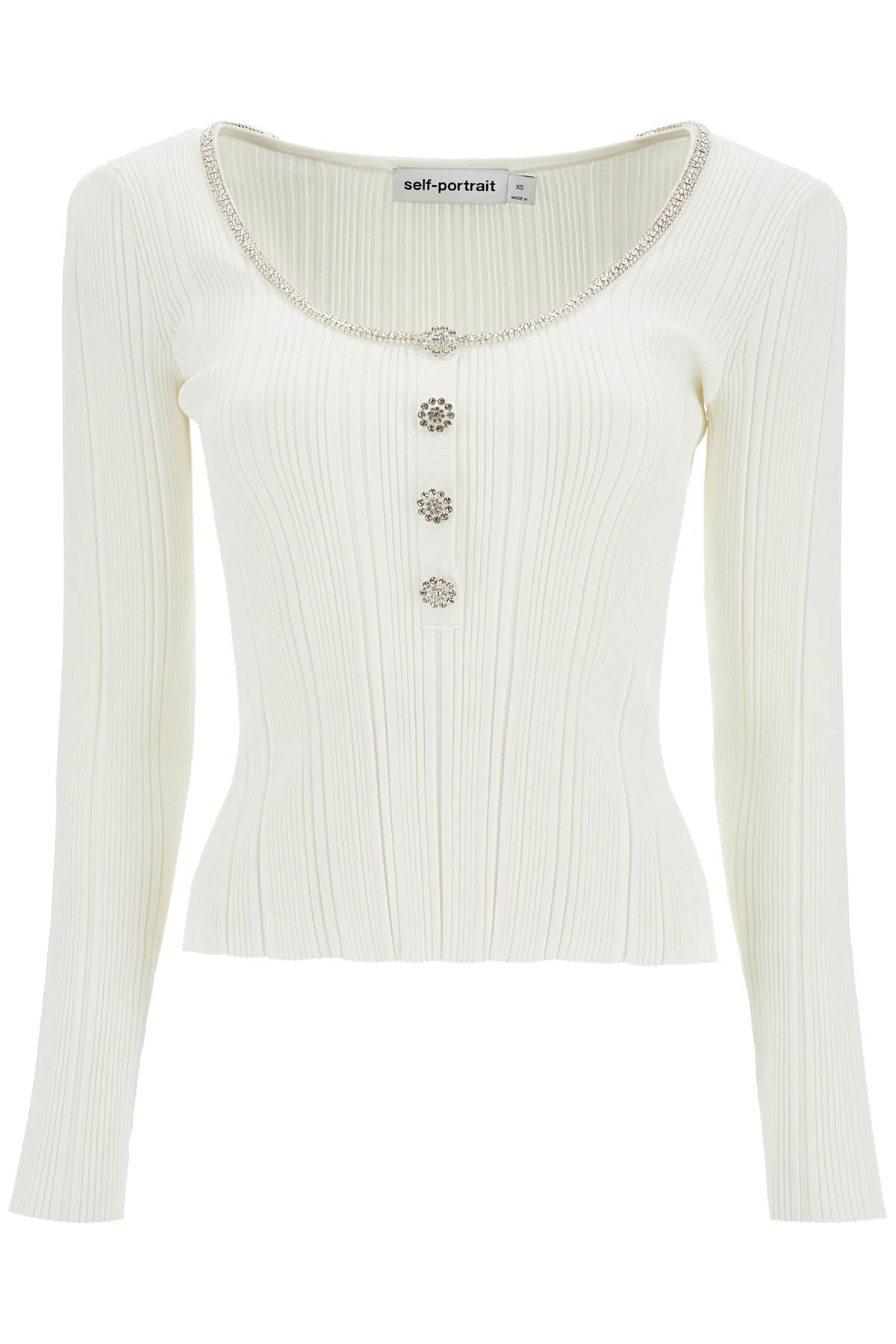 long-sleeved top with crystals