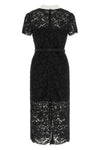 the self-portrait black lace contrast collar midi dress is constructed
