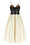 the self-portrait midi dress defines a sophisticated model through a play of mat