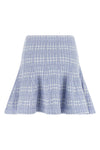 the self-portrait mini skirt features a flared pattern through rigorous structur