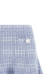 the self-portrait mini skirt features a flared pattern through rigorous structur