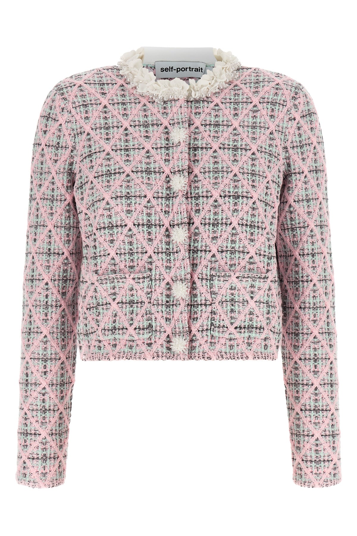 the self-portrait cardigan redefines everyday elegance through a cropped model