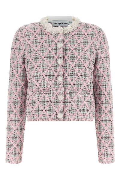 the self-portrait cardigan redefines everyday elegance through a cropped model