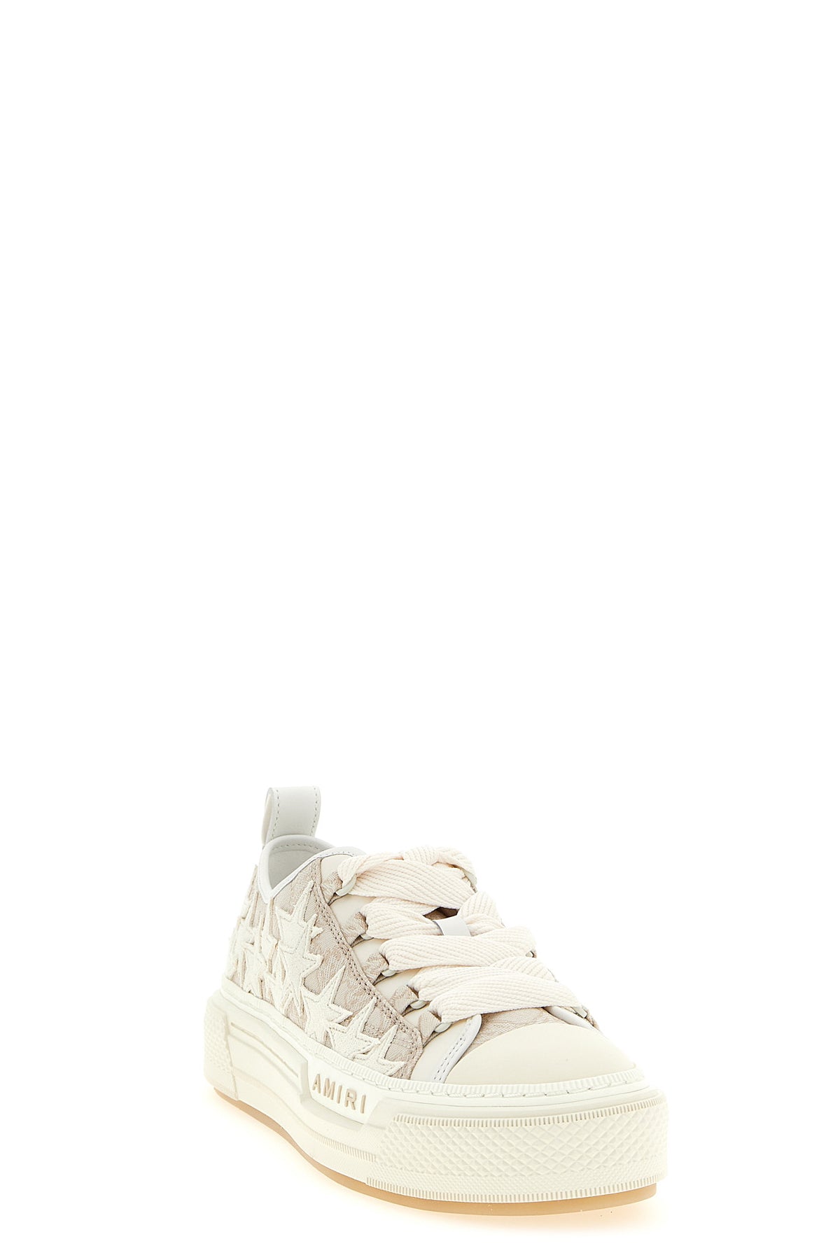 ma quad stars court low sneakers in monogram ma quad jacquard fabric and lea