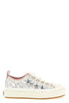 metallic stars court low craquelé leather and nylon sneakers