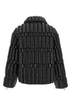 the biker-inspired down jacket raxxy redefines the volumes of outerwear through