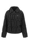 the biker-inspired down jacket raxxy redefines the volumes of outerwear through