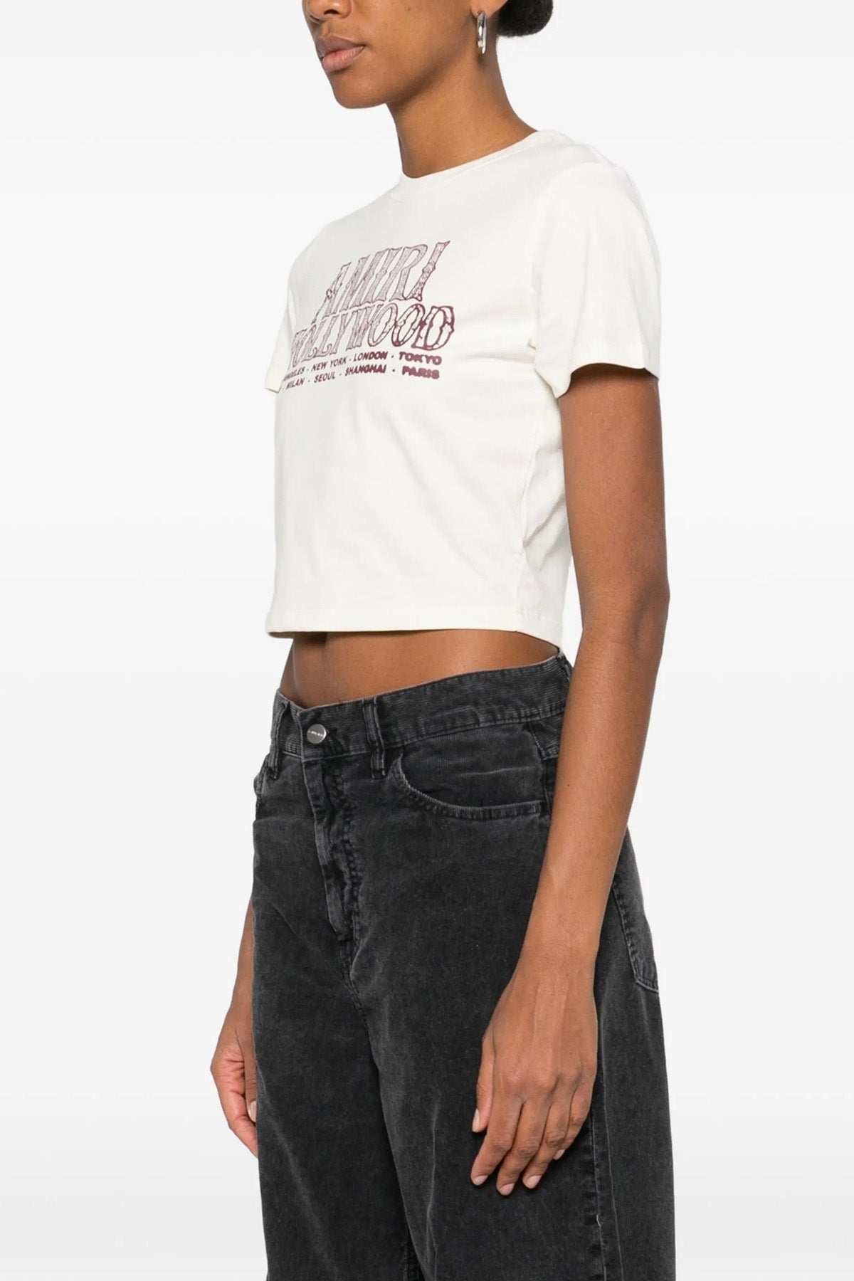 hollywood tee cotton crewneck cropped t-shirt
