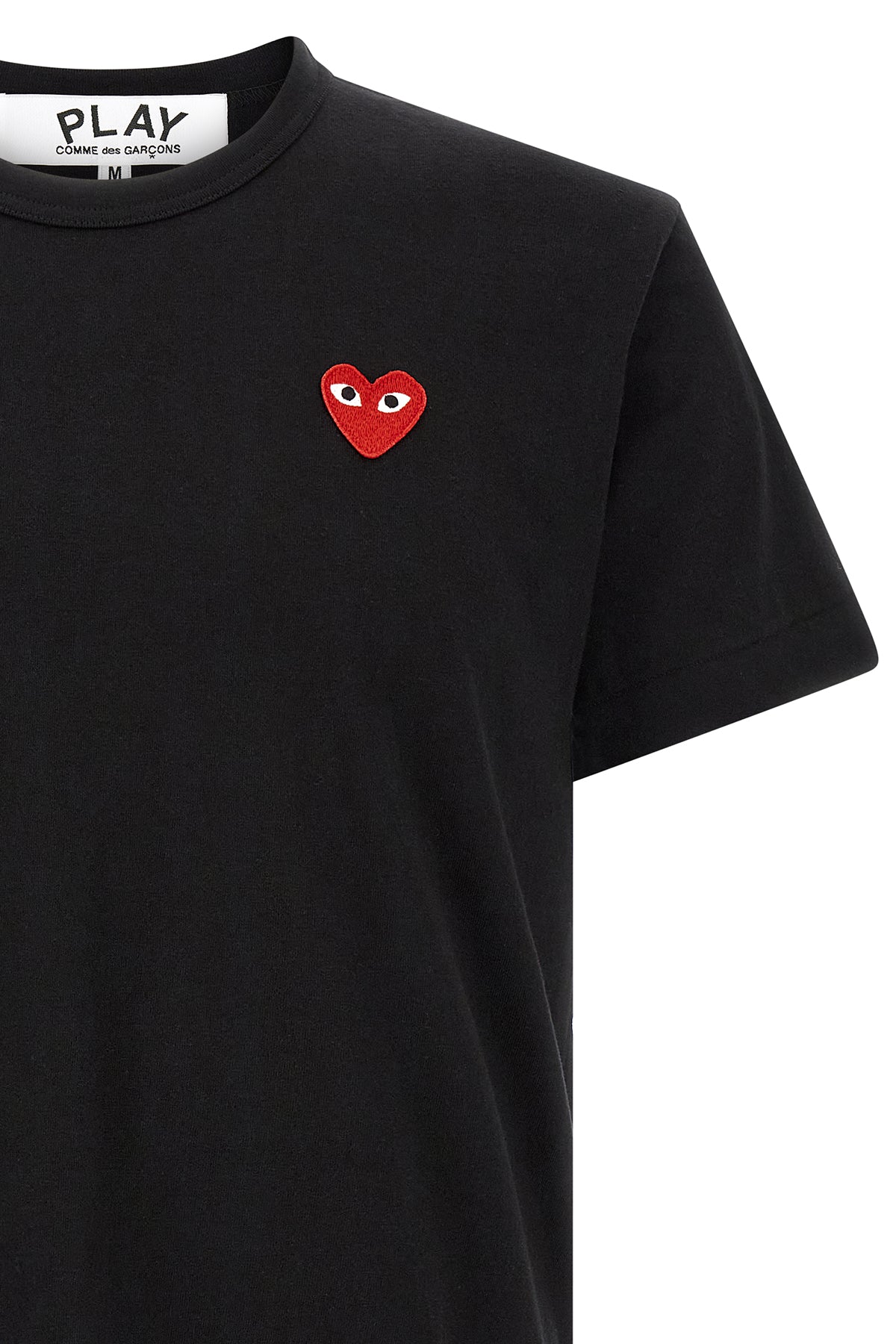 the comme des garcons play pure black cotton t-shirt