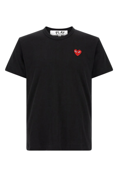 the comme des garcons play pure black cotton t-shirt