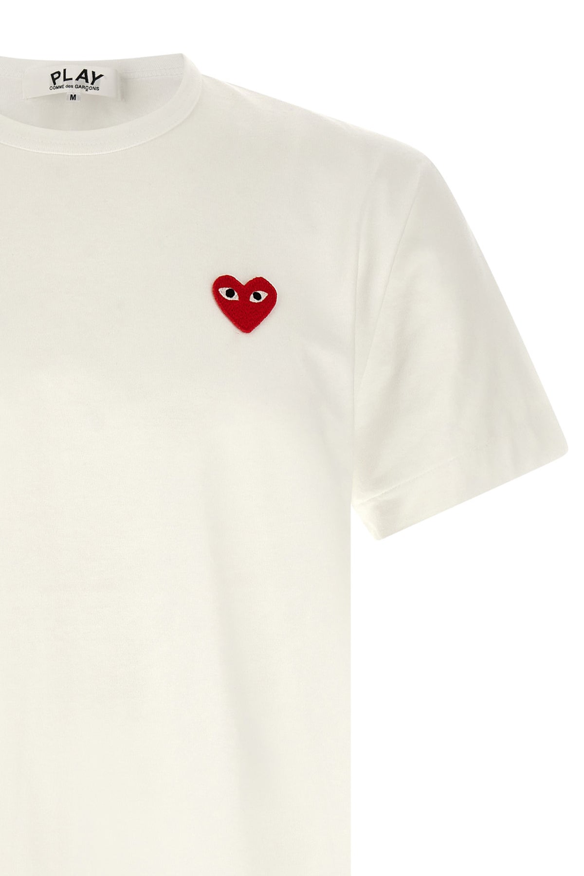 the white comme des garçons play pure cotton t-shirt