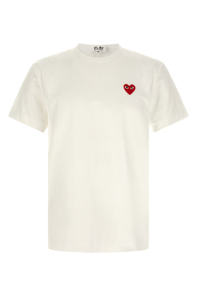 the white comme des garçons play pure cotton t-shirt