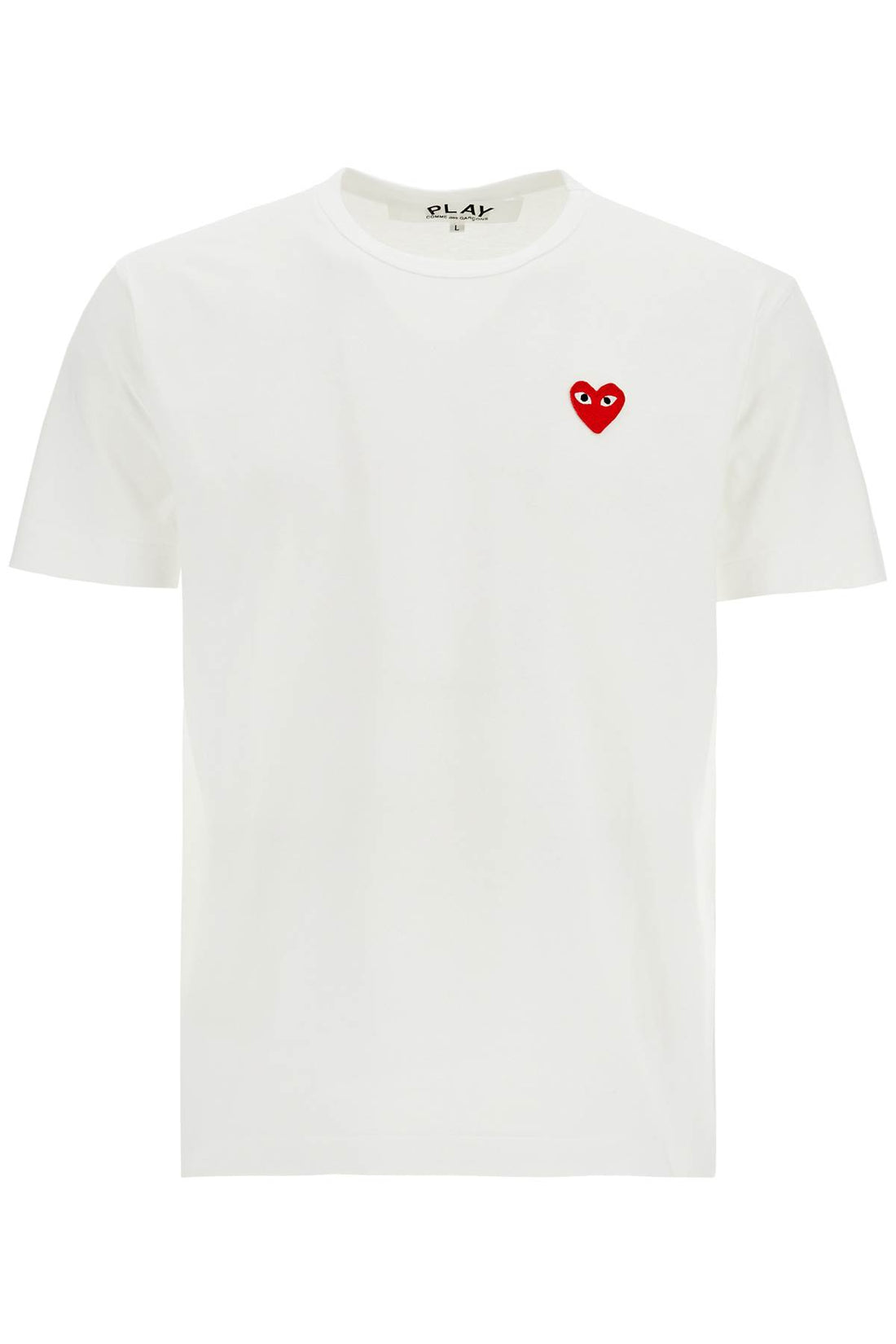 t-shirt cotone bianco con logo cuore rosso unisex