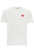 t-shirt cotone bianco con logo cuore rosso unisex