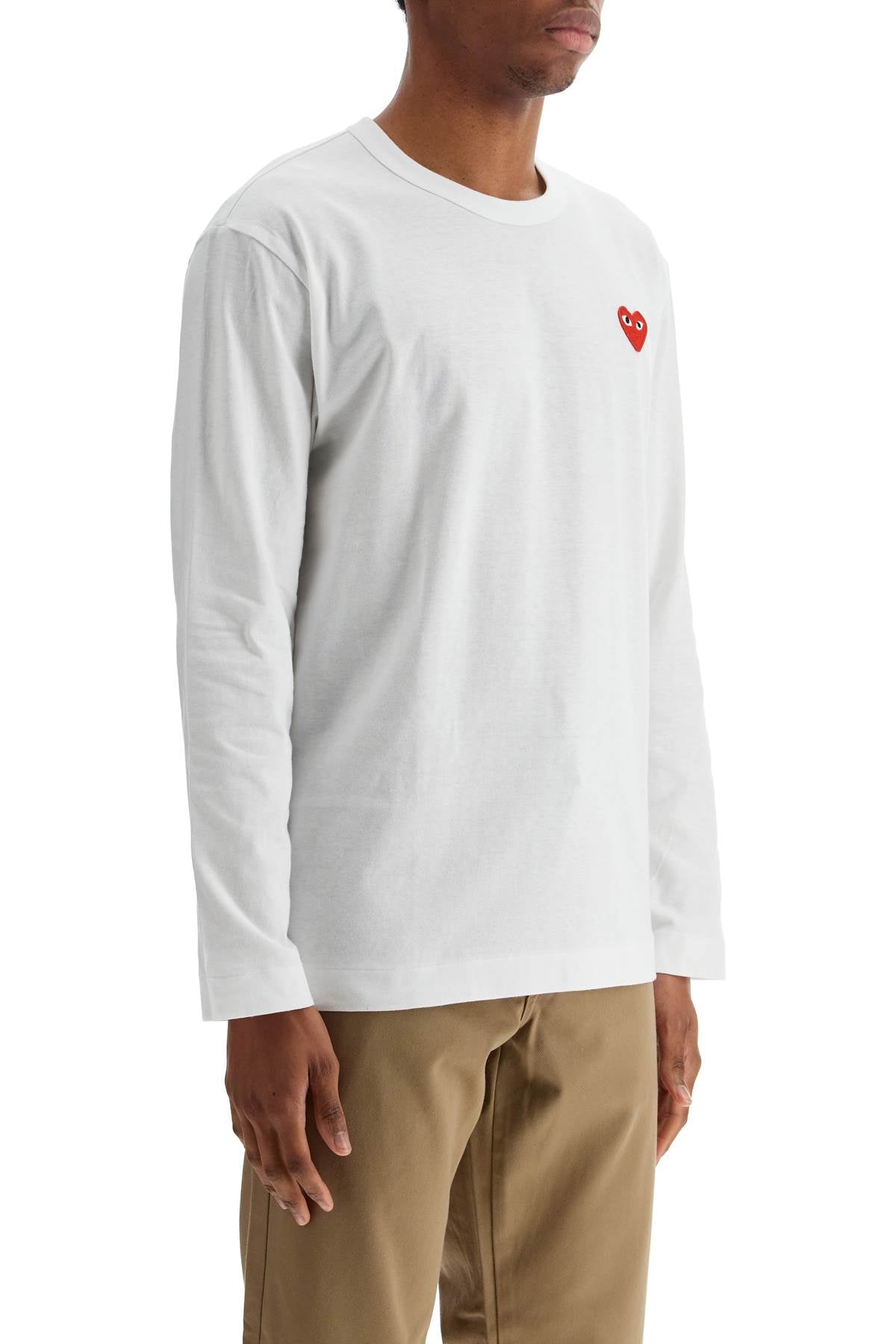 t-shirt unisex in cotone bianco con logo cuore rosso