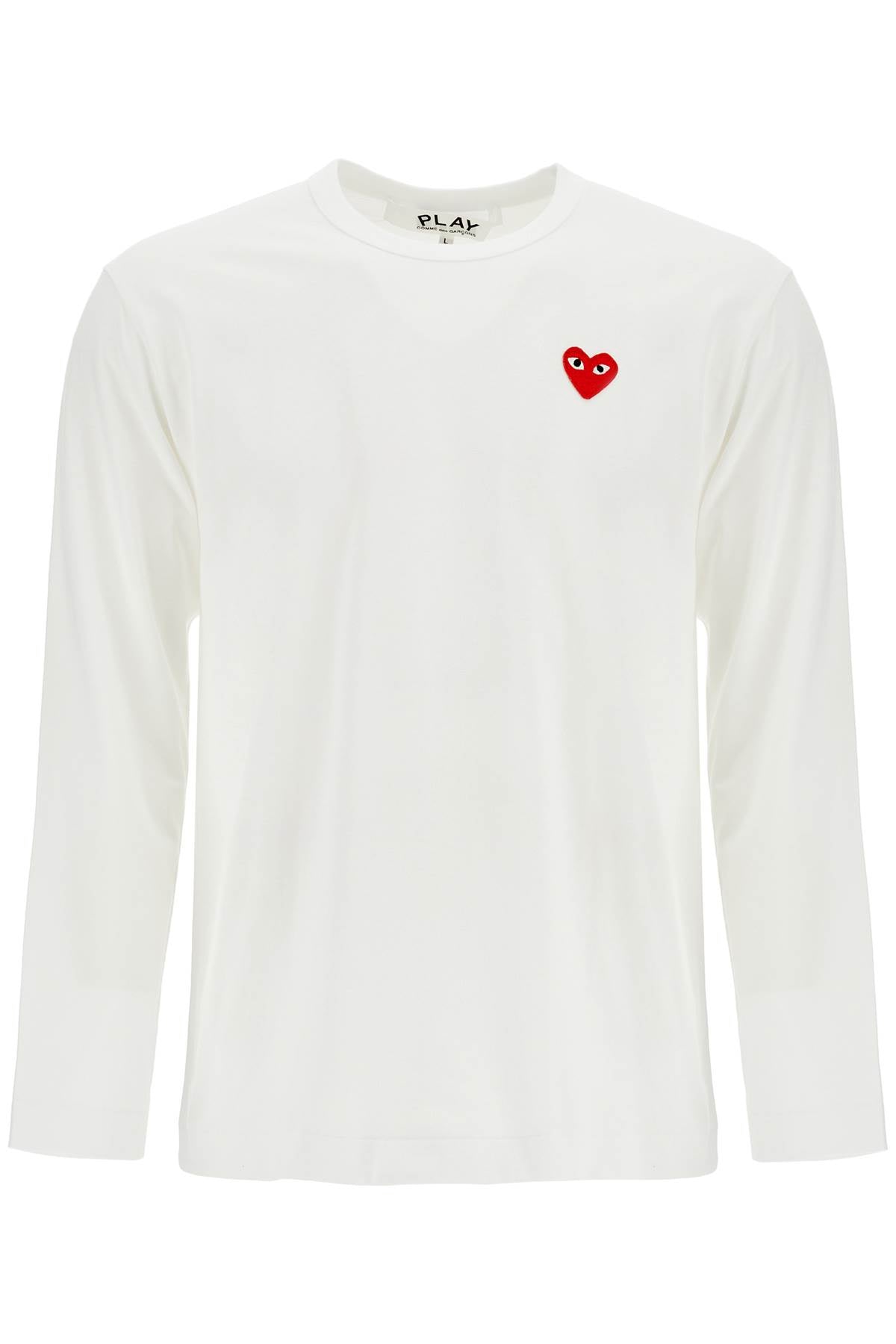 t-shirt unisex in cotone bianco con logo cuore rosso