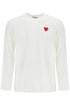 t-shirt unisex in cotone bianco con logo cuore rosso