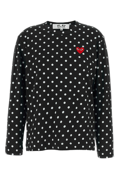polka dot print cotton t-shirt