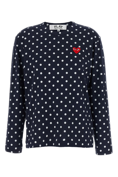 polka dot print cotton t-shirt