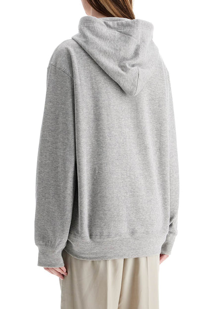 unisex light grey cotton hoodie with red heart