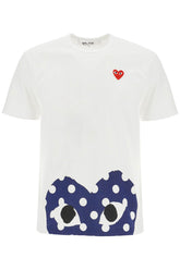 t-shirt in cotone bianco con cuore rosso unisex