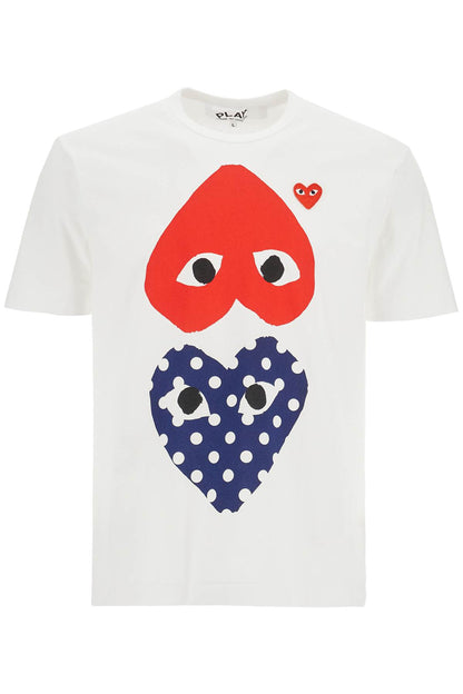 unisex t-shirt in white cotton with graphic heart