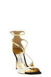 the jimmy choo azia sandals are distinguished by an architectural silhouette d