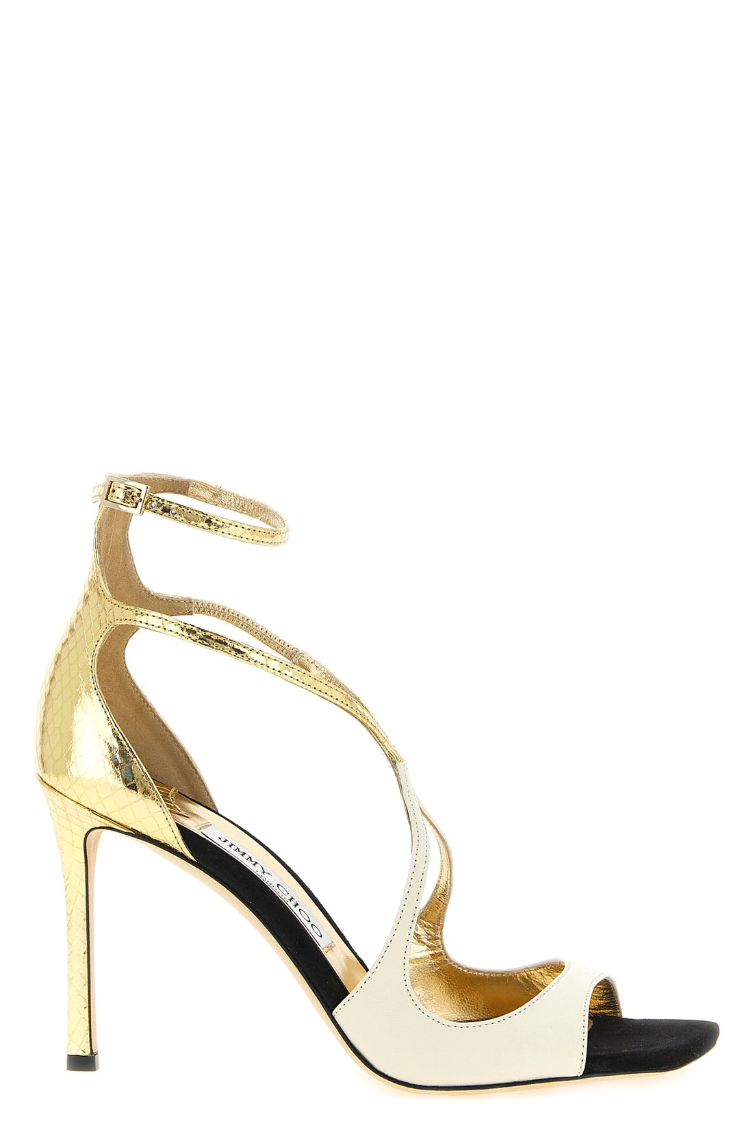 JIMMY CHOO 35 the jimmy choo azia sandals are distinguished by an architectural silhouette d