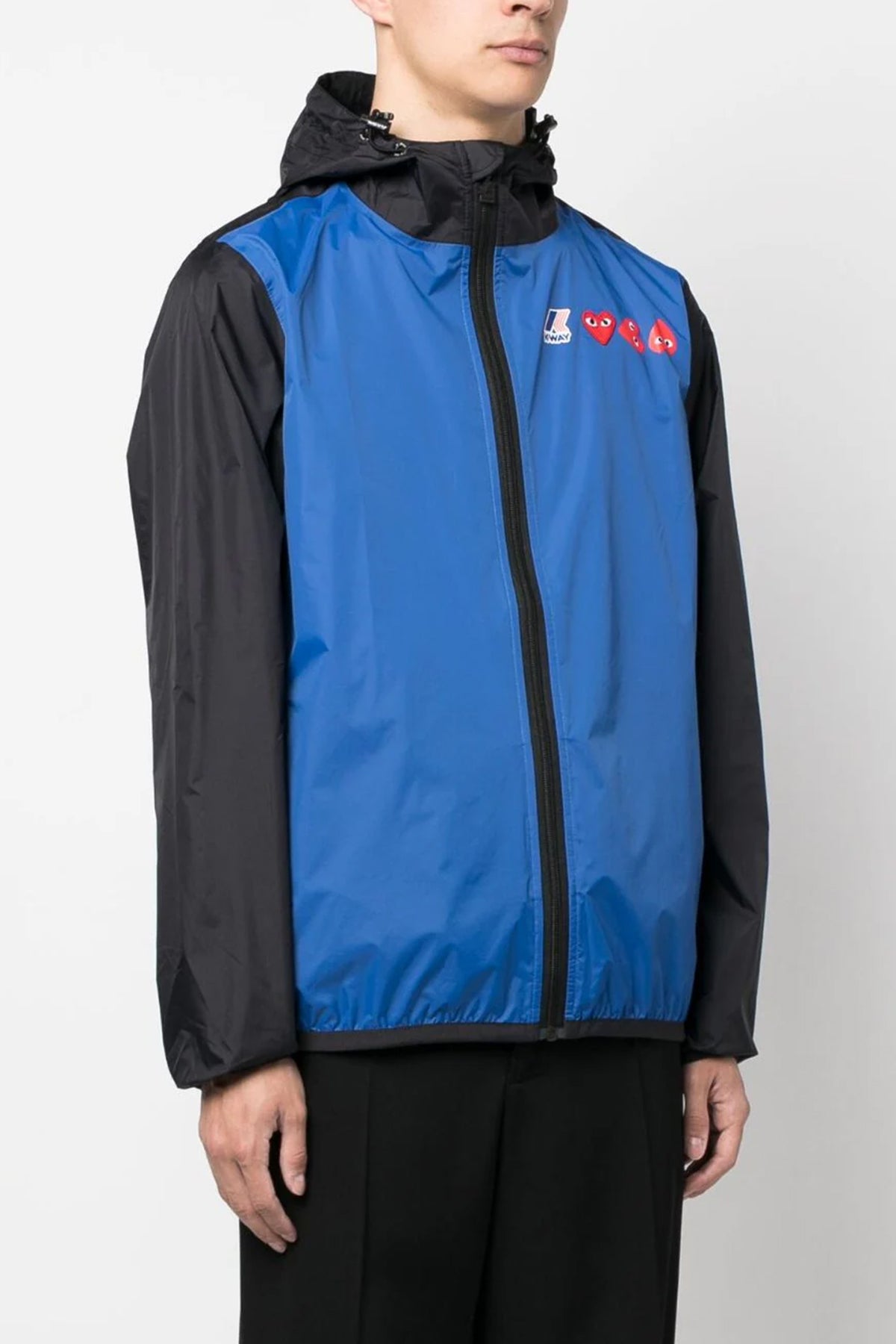 comme des garçons play x k-way waterproof hooded jacket