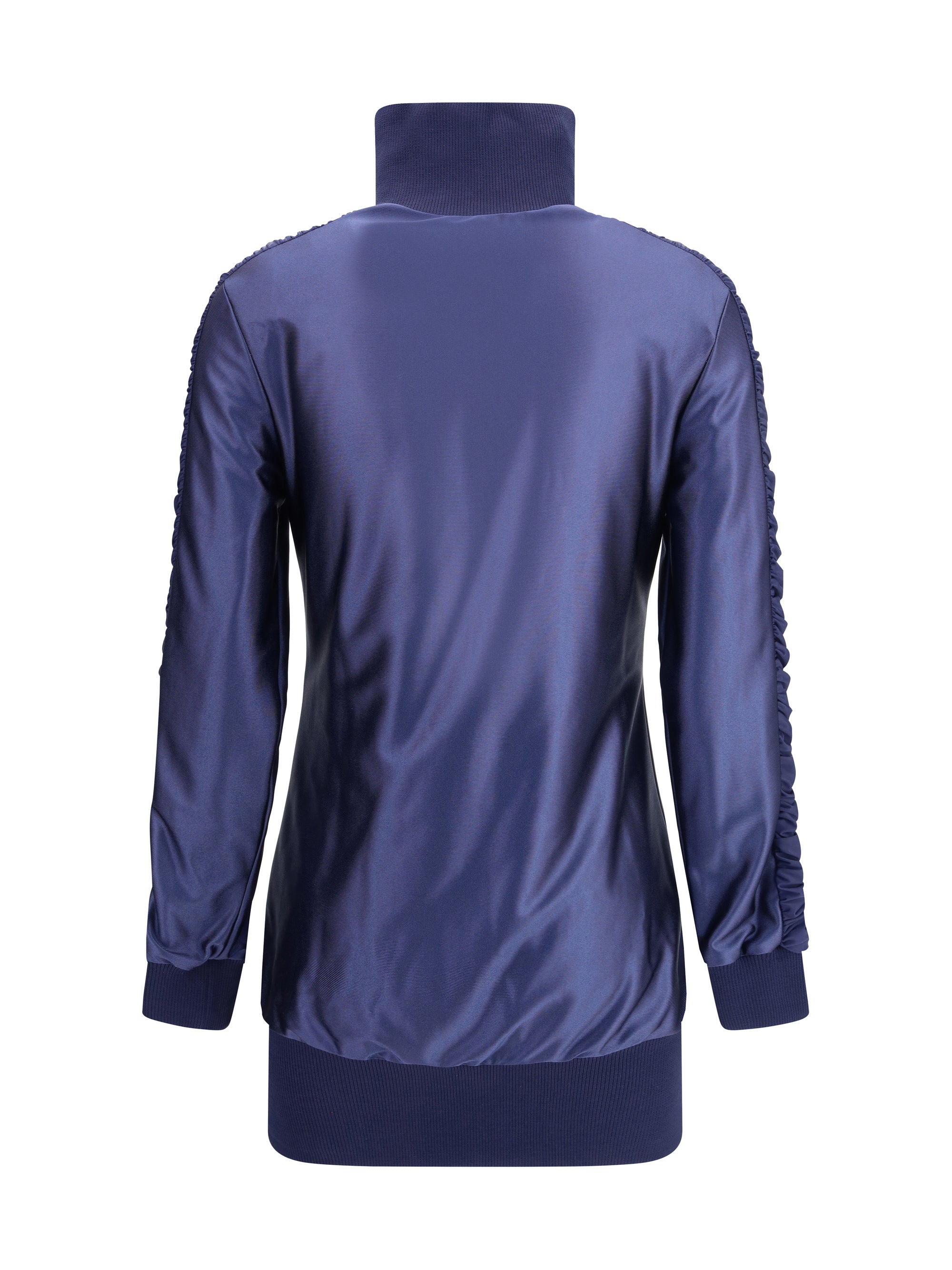 BALENCIAGA 36 shiny jersey fitted tracksuit dress