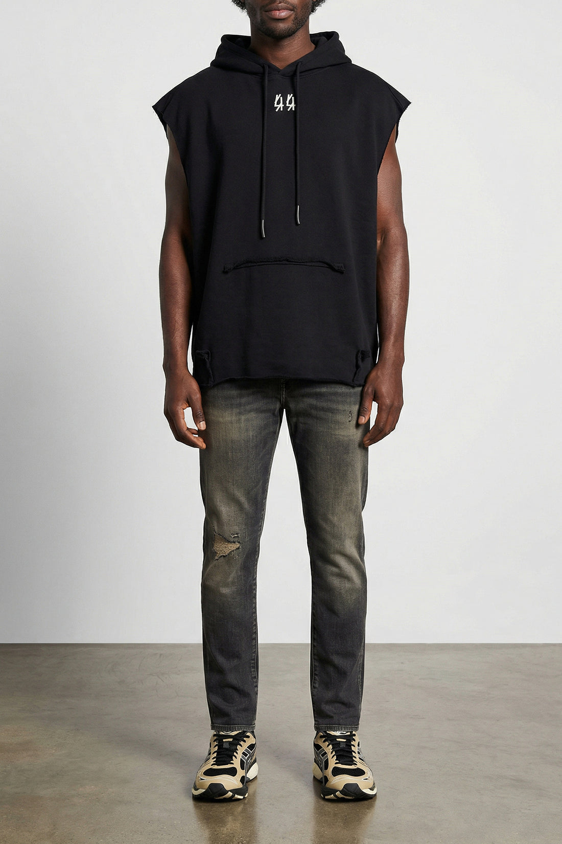 44 LABEL L centipede gauze cotton hoodie