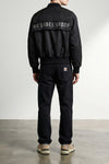 outer bomber jacket in satin-effect technical fabric