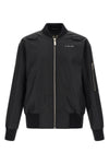 outer bomber jacket in satin-effect technical fabric